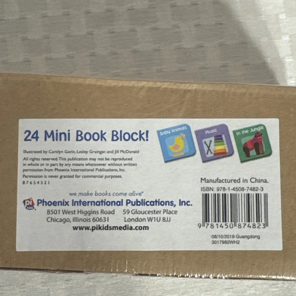 24 Mini Book Block Kid Board Book Lot Phoenix International Children Toddler NEW
